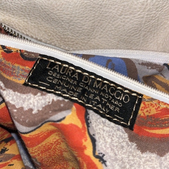 Laura Di Maggio cream leather hobo bag , cross or tote. Made in Italy/ preowned - Picture 11 of 12